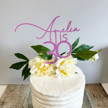 Personalised Acrylic Age And Name Cake Topper, 2 of 5