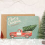 Personalised Christmas Card, Wooden Retro Car, thumbnail 2 of 5