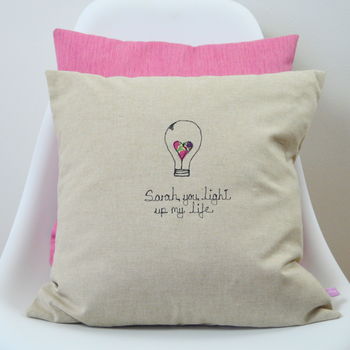 Personalised Light Bulb Cushion, 9 of 11