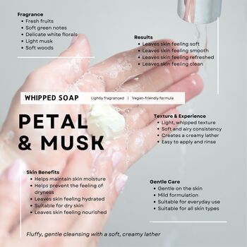 Petal And Musk Whipped Soap Jar – Soft Floral Body Wash, 2 of 6