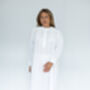 Women's White Cotton Long Sleeve Victorian Nightdress, thumbnail 2 of 4