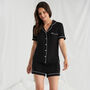 Short Bamboo Pyjama Set In Black, thumbnail 4 of 4