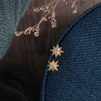 Sterling Silver 'Leave A Little Sparkle' Star Earrings, 2 of 6