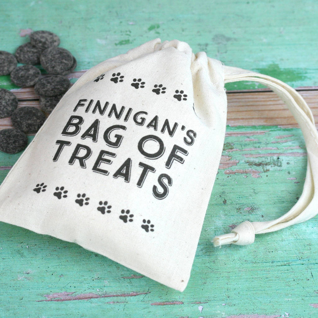 Personalised Dog Treat Bag With Choc Drops By So Close
