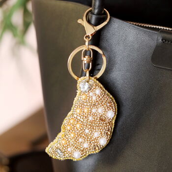 Beaded Croissant Keyring And Bag Charm, 3 of 4
