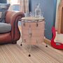 Real Drum Table Large Wood Grain, Chrome, Man Cave, Drummer, Upcycled, thumbnail 1 of 11