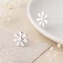 Sterling Silver Daisy Stud Earrings, thumbnail 3 of 8
