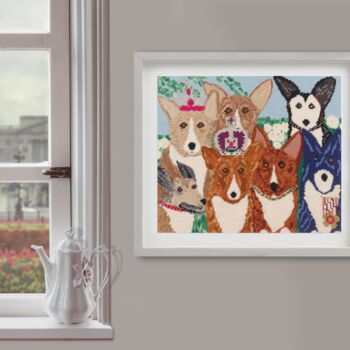 ‘The Queen’s Corgis’ Needlepoint Canvas Kit, 2 of 11