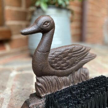 Puddlefoot The Duck Cast Iron Boot Brush, 3 of 5