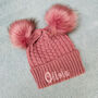 Personalised Blue/Pink Knit Baby Blanket And Hat, thumbnail 7 of 8