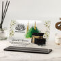 Umrah Mubarak Personalised Gift Floral Design On Clear Acrylic Plaque, thumbnail 1 of 2