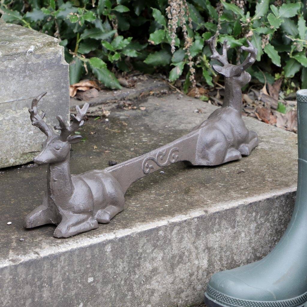 Highland Stag Cast Iron Garden Boot Scraper By Dibor