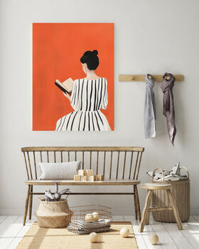 Female Painting Book Reading Art Print, 3 of 4