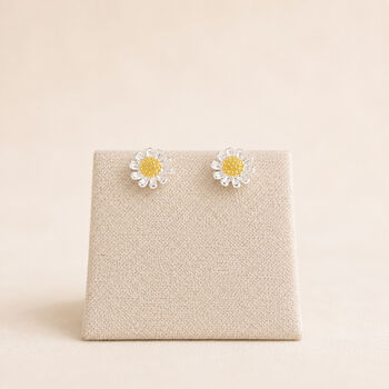 10mm Sterling Silver Daisy Stud Earrings, 3 of 7