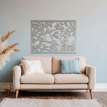 Metal Bird Tree Wall Art For Bedroom Or Living Room Decor, 6 of 11