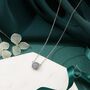 Sterling Silver Genuine Labradorite Dainty Coin Pendant Necklace, thumbnail 6 of 12