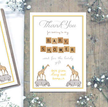 Personalised Baby Shower 'thank You' Postcards By Precious Little Plum