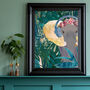 Elephant Gold Tropical Jungle Leaf Art Print, thumbnail 1 of 3