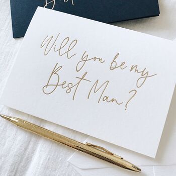 Will You Be My Best Man? Gold Foil Card, 2 of 4
