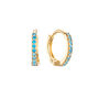 Evie Turquoise Gold Huggie Earrings, thumbnail 1 of 2