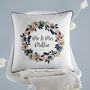 Watercolour Floral Personalised Wedding Cushion, thumbnail 1 of 2