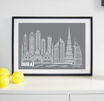 Dubai Skyline Typography Print, 4 of 8