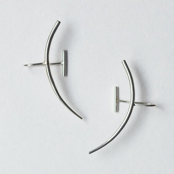 Simple Silver Tusk Ear Cuff Earrings, 5 of 6