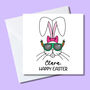 Personalised Happy Easter Bunny Card, thumbnail 1 of 2