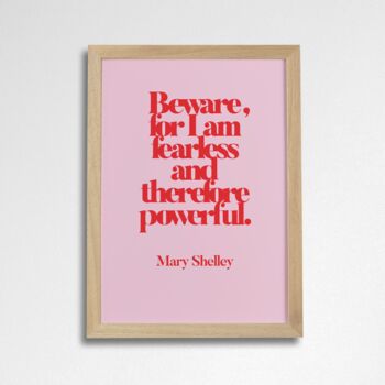 Beware For I Am Fearless Empowering Quote Poster, 2 of 7