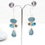 Aquamarine And Blue Topaz Gemstone Sterling Silver Earrings, thumbnail 3 of 5