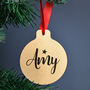 Personalised Silver Or Gold Metal Christmas Bauble Set, thumbnail 2 of 4