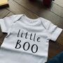 Personalised 'Little Boo' Halloween Babygrow, thumbnail 2 of 2