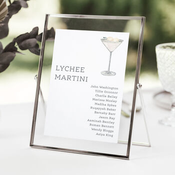 Cocktail Wedding Table Plan Cards, 3 of 11