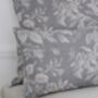Floraison Floral Manoir Grey Linen Square Cushion, thumbnail 3 of 3