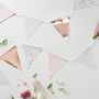 Pink Ditsy Floral Rose Gold Foiled Party Bunting, thumbnail 1 of 3