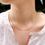 Waterproof Gold Plated Chain Necklace With Pink Dots, thumbnail 1 of 3