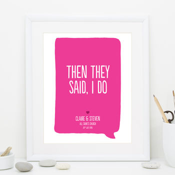 Personalised Wedding Or Anniversary Speech Bubble Print, 2 of 6