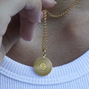 Vinyl Record Necklace, Sterling Silver Or Gold Plated, 4 of 12