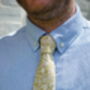Mens Lime Yellow And White Floral Slim Style Tie, thumbnail 6 of 11