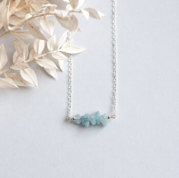 Sterling Silver Aquamarine Birthstone Necklace, 3 of 6