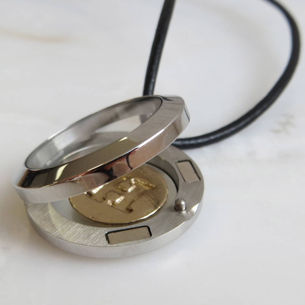 stainless steel memory locket initial charm necklace by gracie collins