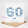 Blue Star Personalised 60th Birthday Card, thumbnail 2 of 5