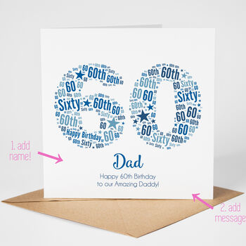 Blue Star Personalised 60th Birthday Card, 2 of 5