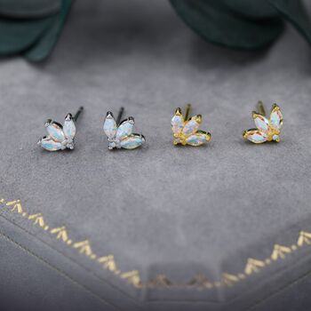 Mystic Ab Cz Marquise Crown Stud Earrings, 7 of 12