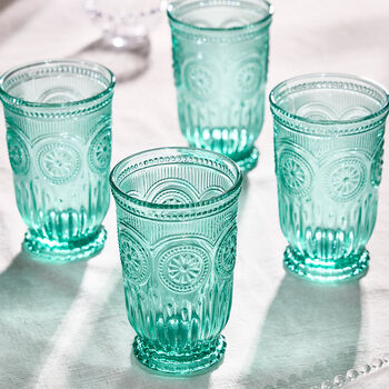 Set Of Four Zamora Turquoise Highball Tumblers, 4 of 8