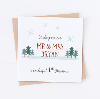 Personalised First Christmas As Mr And Mrs Card, 2 of 2