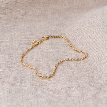 24ct Gold Plated Rope Chain Bracelet, 2 of 3