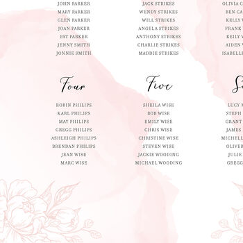 Pink Table Plan With Peonies, 2 of 4