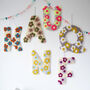 Yellow And Blue Daisy Flower Decorative Letter, thumbnail 3 of 6