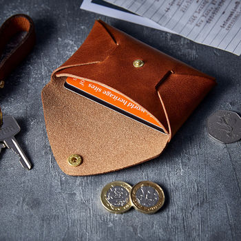 Personalised Leather Coin Pouch By Man Gun Bear | notonthehighstreet.com